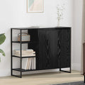 Seitenschrank Schwarz Eichen-Optik 96,5 x 30 x 75 cm