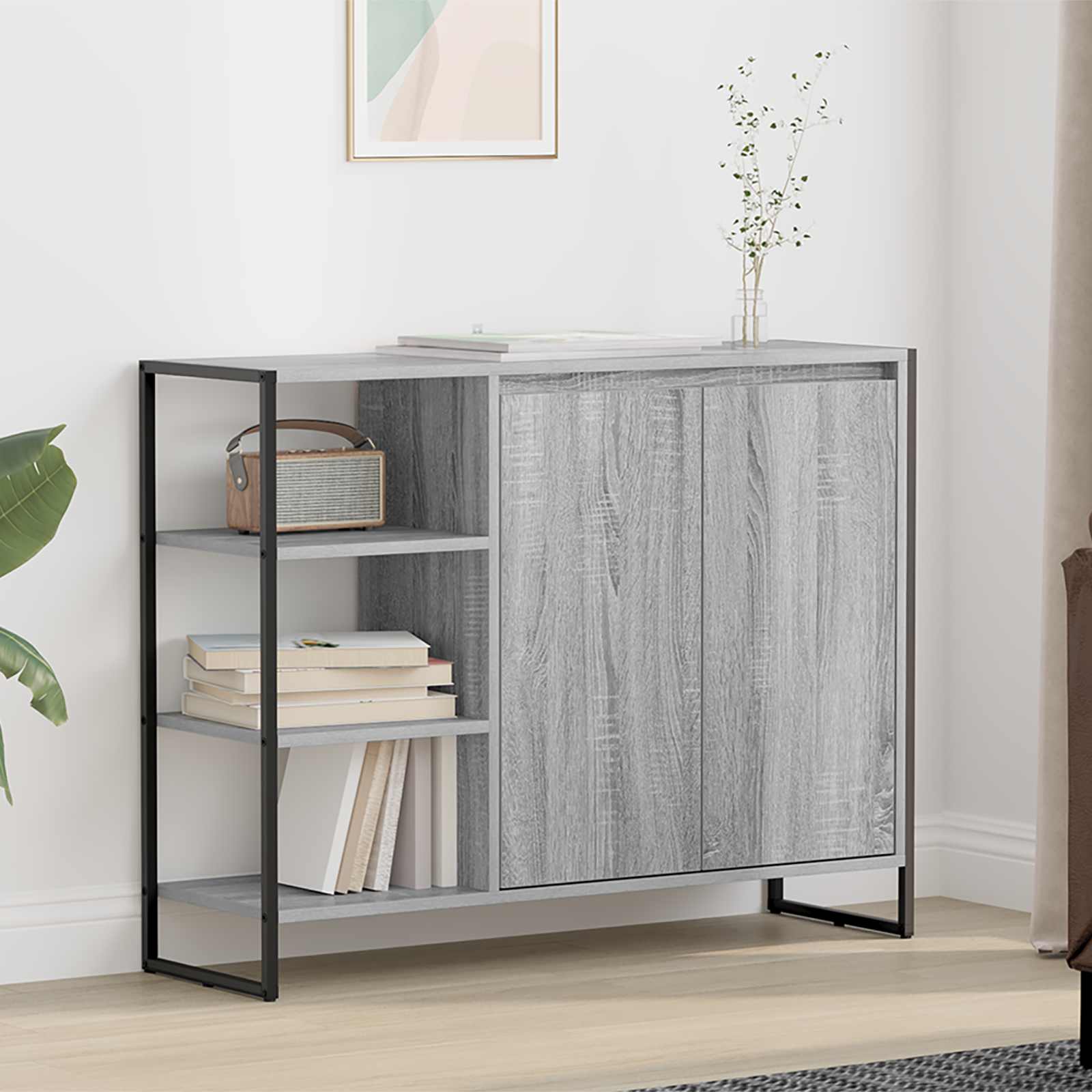 Seitenschrank Graues Sonoma 96,5 x 30 x 75 cm Holzwerkstoff
