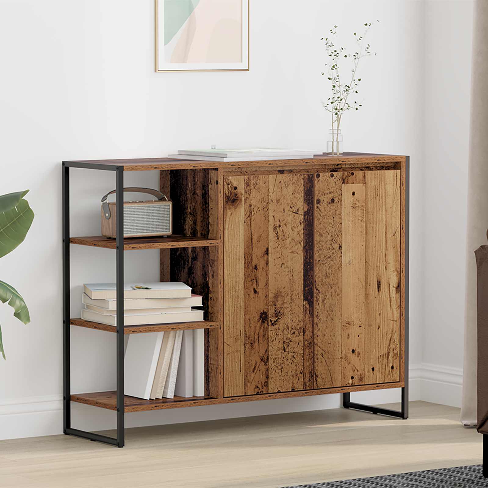 Seitenschrank Altholz 96,5 x 30 x 75 cm Holzwerkstoff