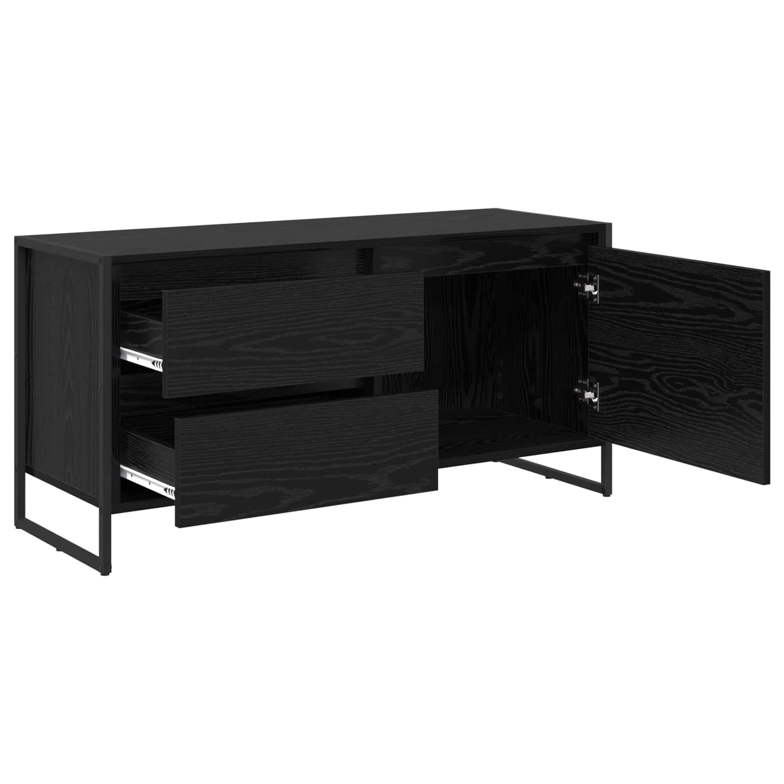 TV-Schränk Schwarz Eichen-Optik 100 x 36 x 49.5 cm