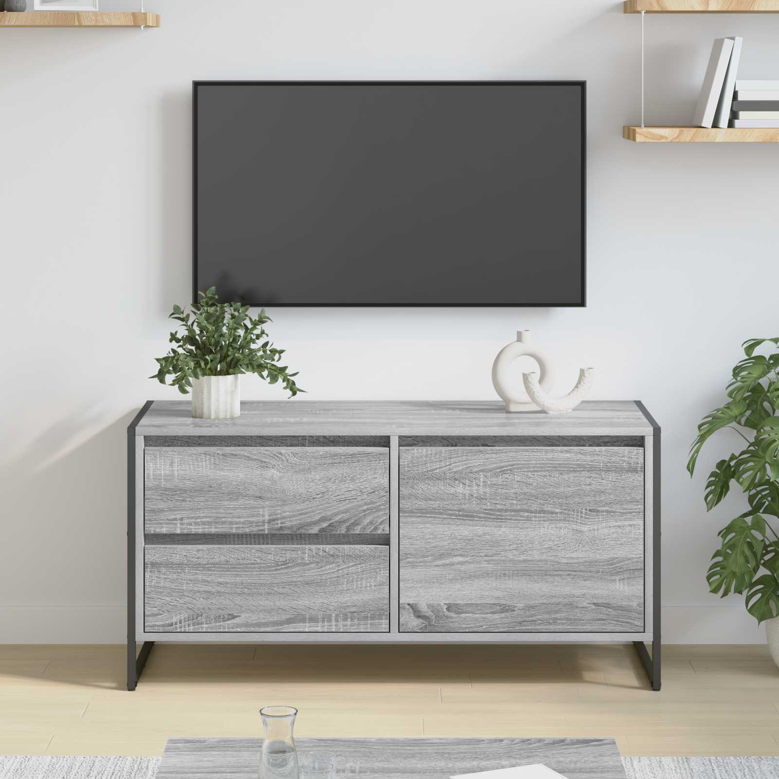 TV-Schränk Graues Sonoma 100 x 36 x 49.5 cm Holzwerkstoff
