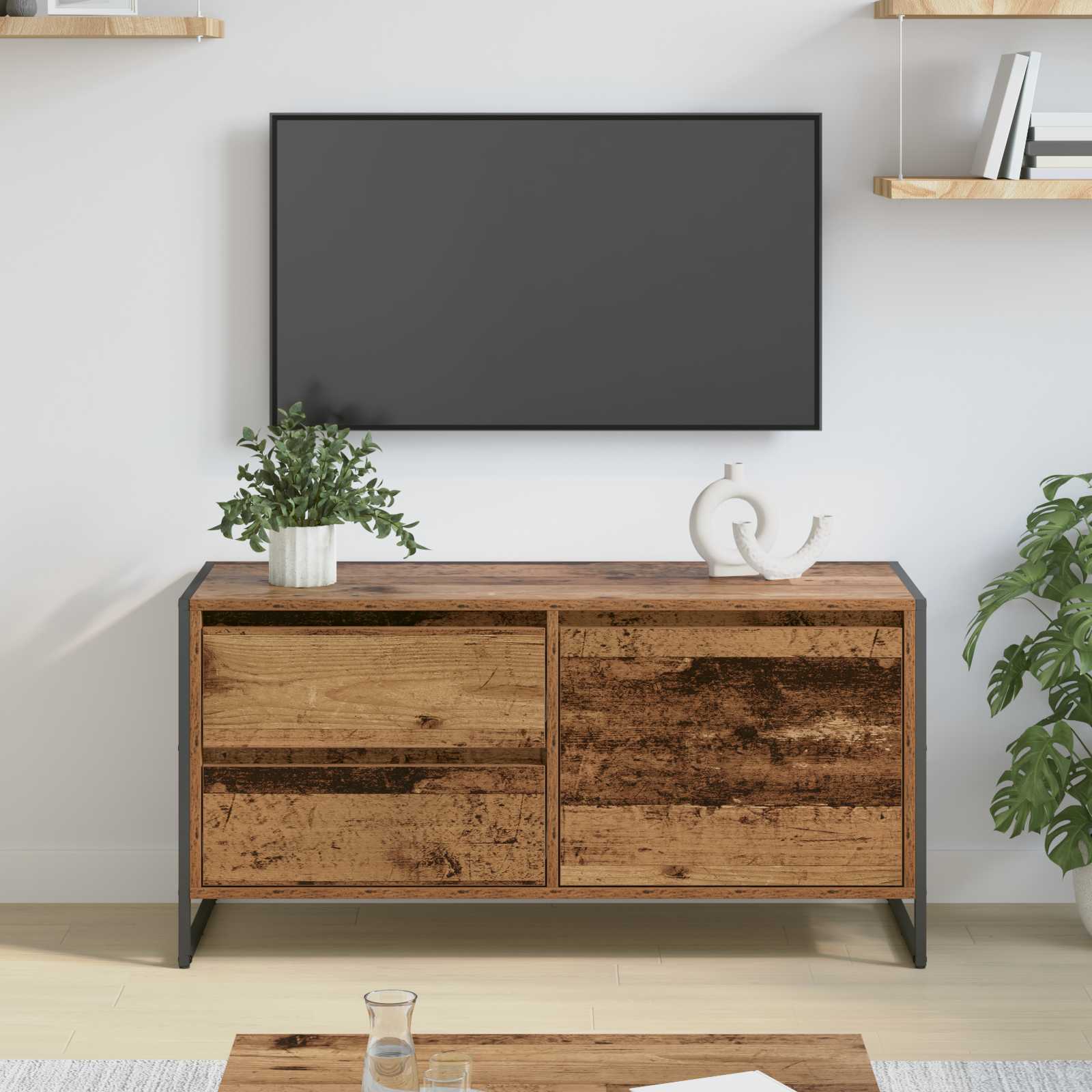 TV-Schränk Altholz 100 x 36 x 49.5 cm Holzwerkstoff