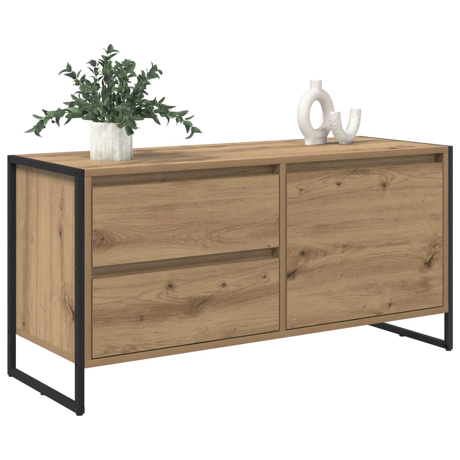 TV-Schränk Kunsthandwerk Eiche 100 x 36 x 49.5 cm Holzwerkstoff