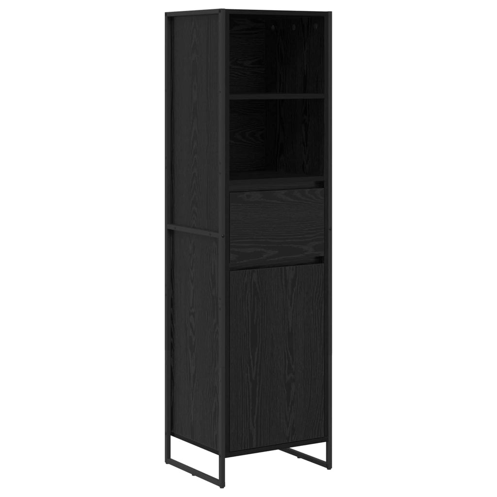 Bücherregal Schwarz Eichen-Optik 43 x 36 x 150,5 cm