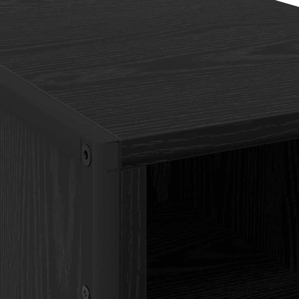 Nachttisch 2 pcs Schwarz Eichen-Optik 39,5 x 30 x 50 cm