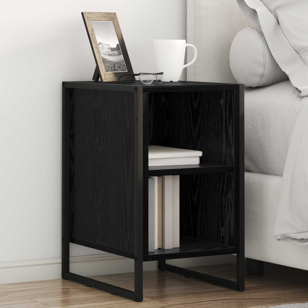 Nachttisch 2 pcs Schwarz Eichen-Optik 39,5 x 30 x 50 cm