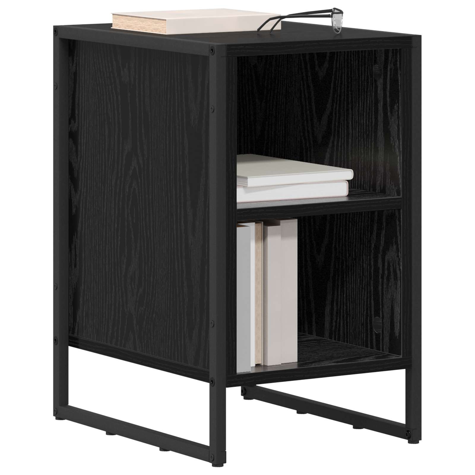Nachttisch 2 pcs Schwarz Eichen-Optik 39,5 x 30 x 50 cm
