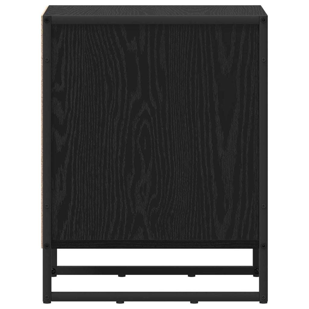 Nachttisch 2 pcs Schwarz Eichen-Optik 39,5 x 30 x 50 cm