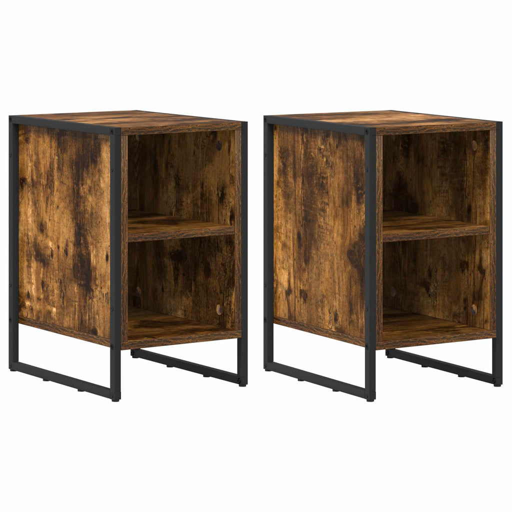 Nachttisch 2 pcs Rauches Eiche 39,5 x 30 x 50 cm Holzwerkstoff