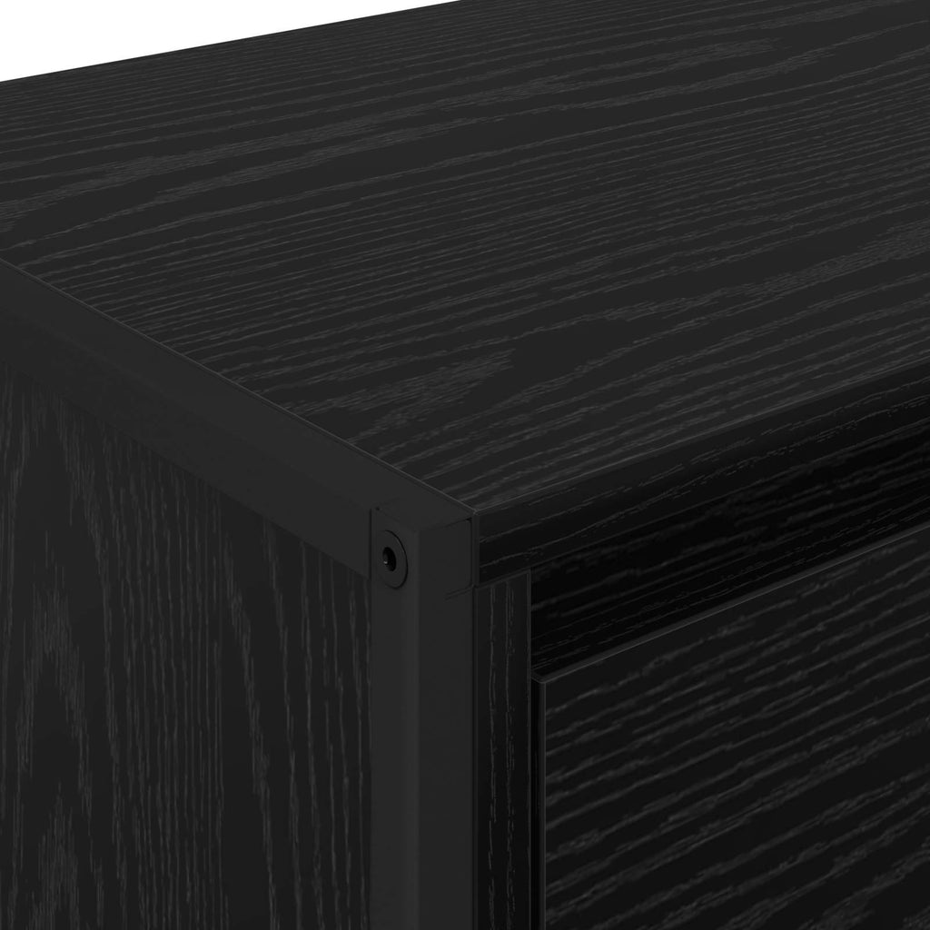 Nachttisch Schwarz Eichen-Optik 39,5 x 30 x 50 cm Holzwerkstoff