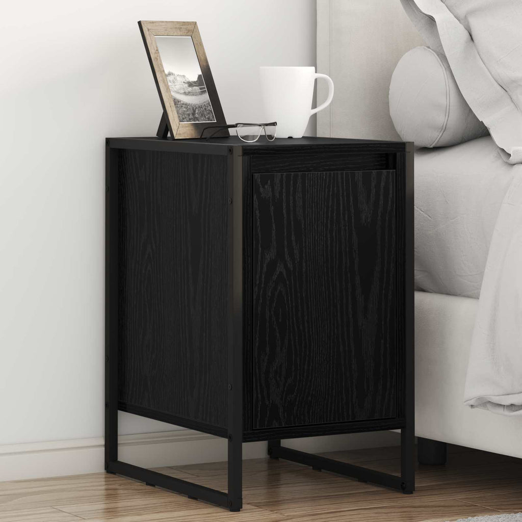 Nachttisch 2 pcs Schwarz Eichen-Optik 39,5 x 30 x 50 cm