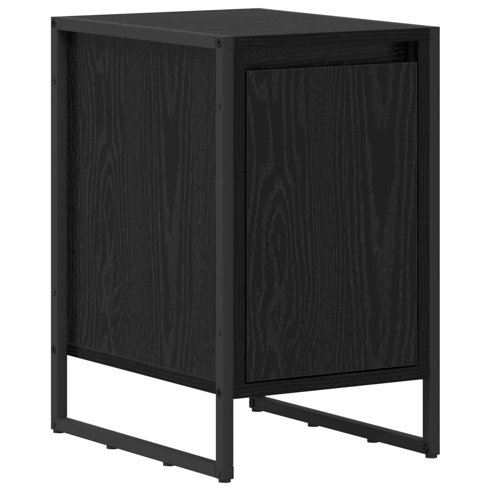 Nachttisch 2 pcs Schwarz Eichen-Optik 39,5 x 30 x 50 cm