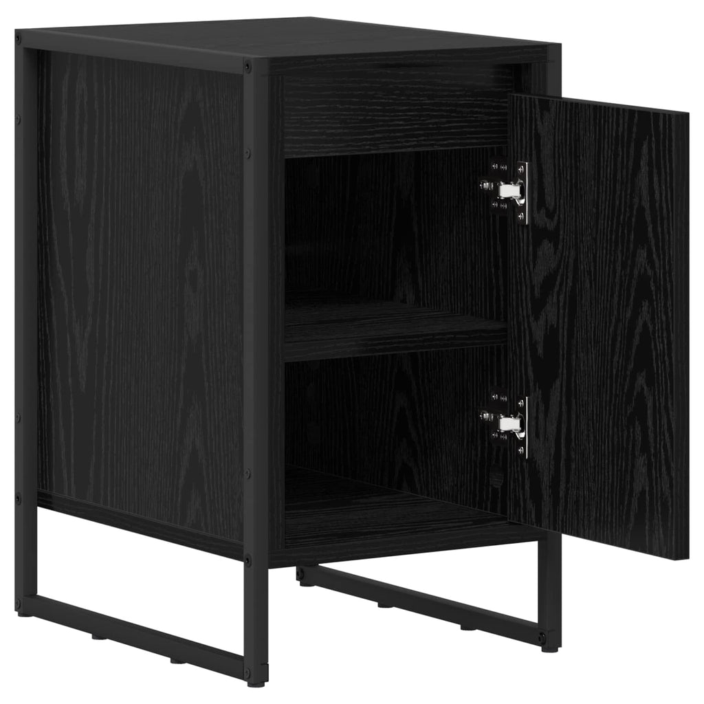 Nachttisch 2 pcs Schwarz Eichen-Optik 39,5 x 30 x 50 cm