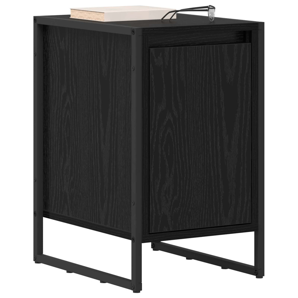 Nachttisch 2 pcs Schwarz Eichen-Optik 39,5 x 30 x 50 cm