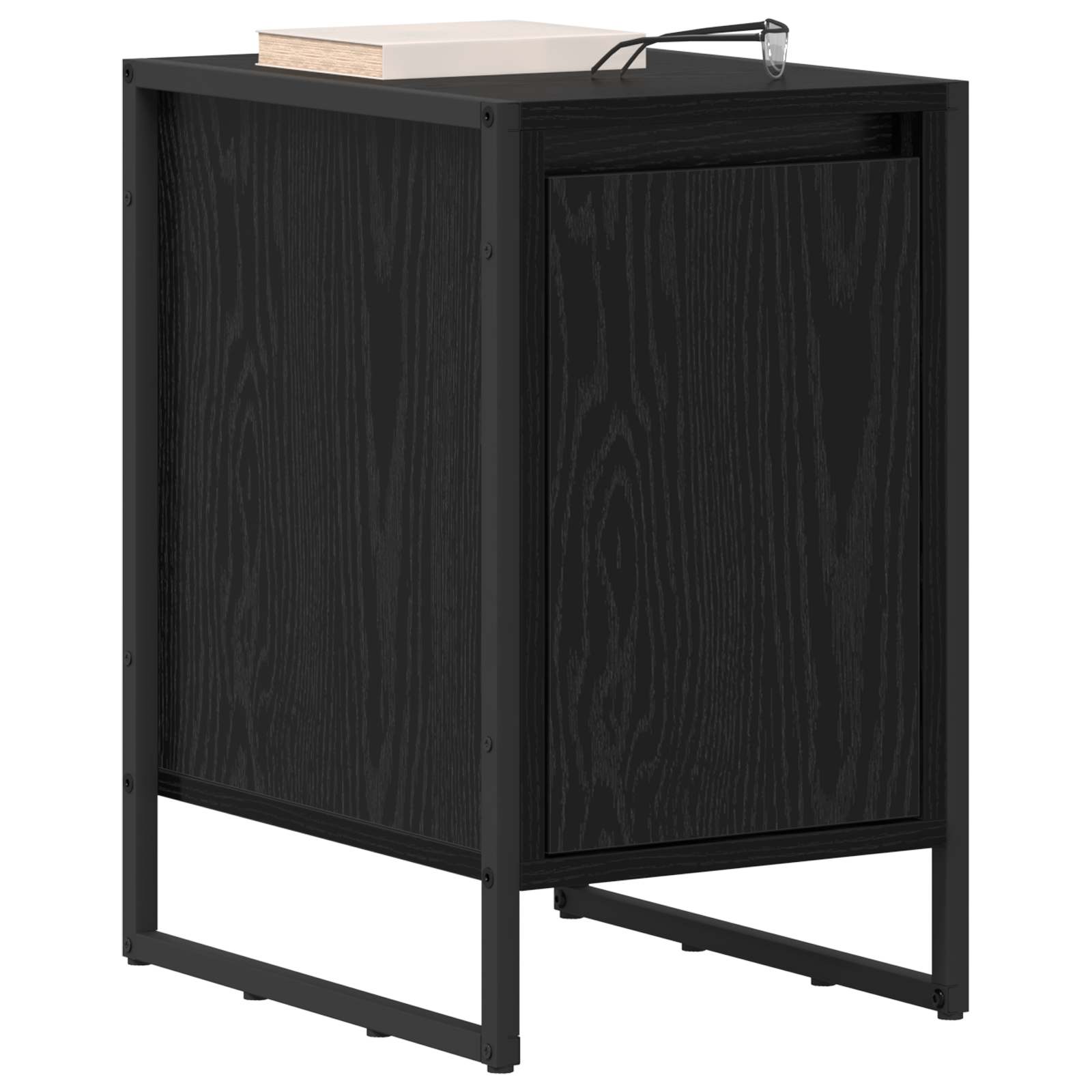 Nachttisch 2 pcs Schwarz Eichen-Optik 39,5 x 30 x 50 cm