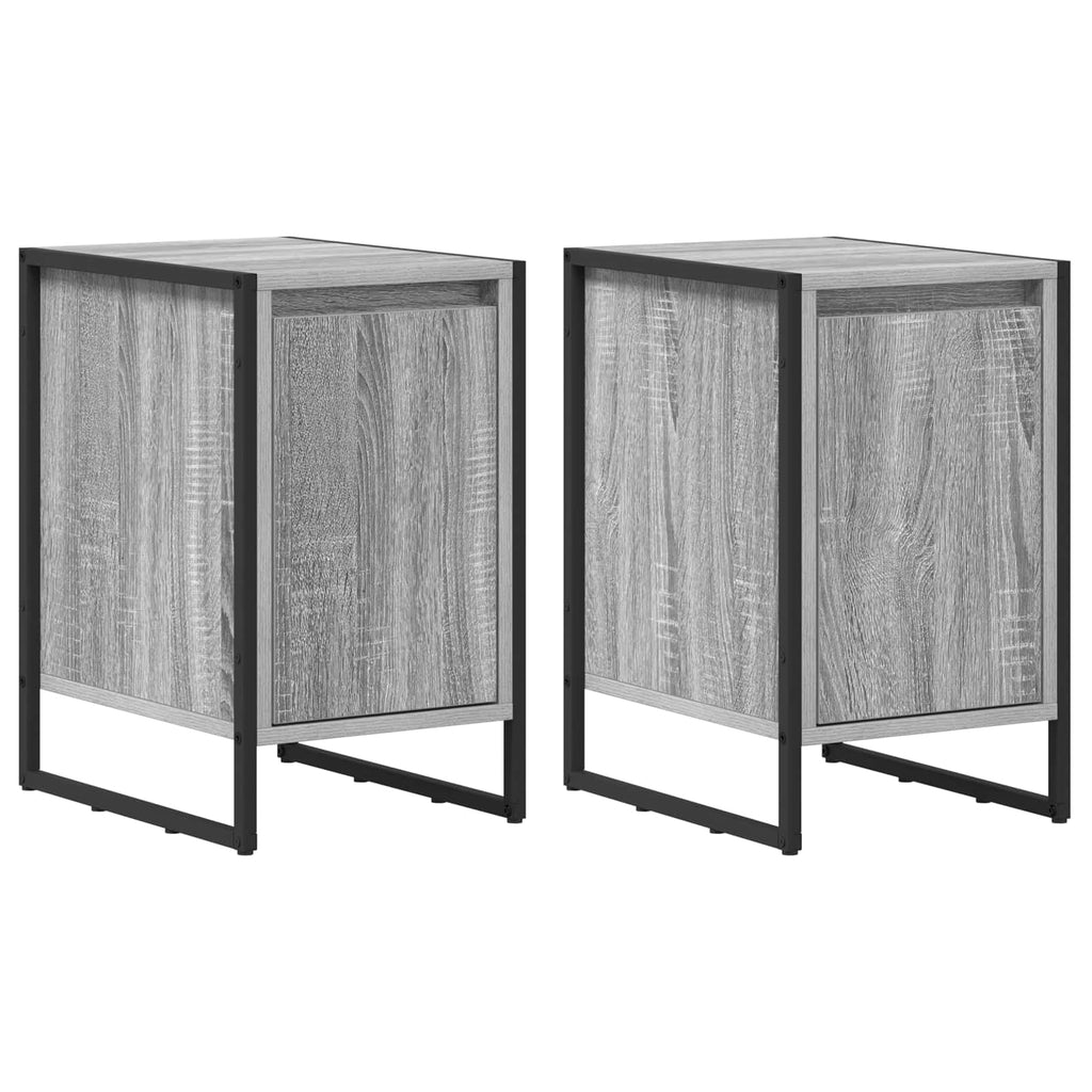 Nachttisch 2 pcs Graues Sonoma 39,5 x 30 x 50 cm Holzwerkstoff
