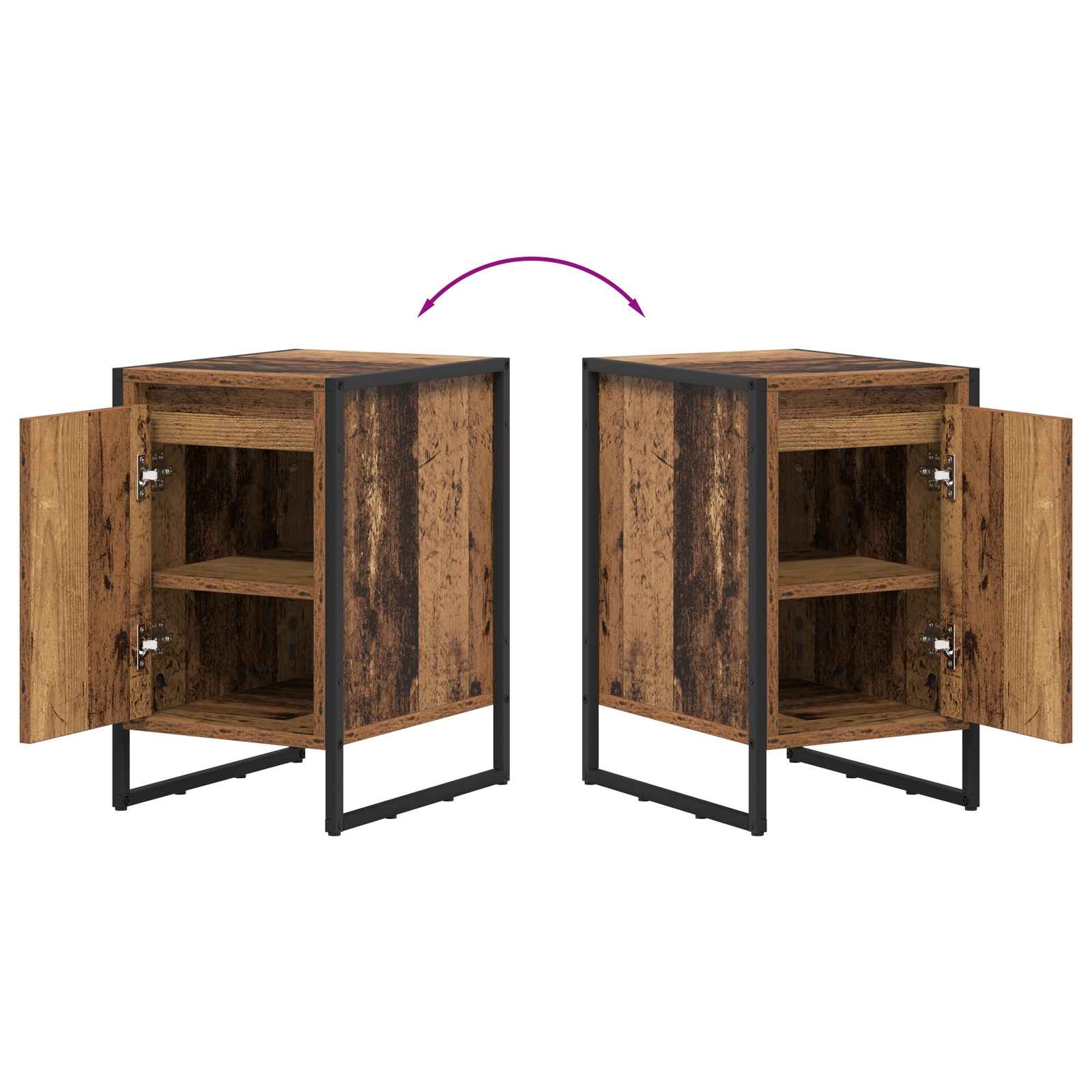 Nachttisch Altholz 39,5 x 30 x 50 cm Holzwerkstoff