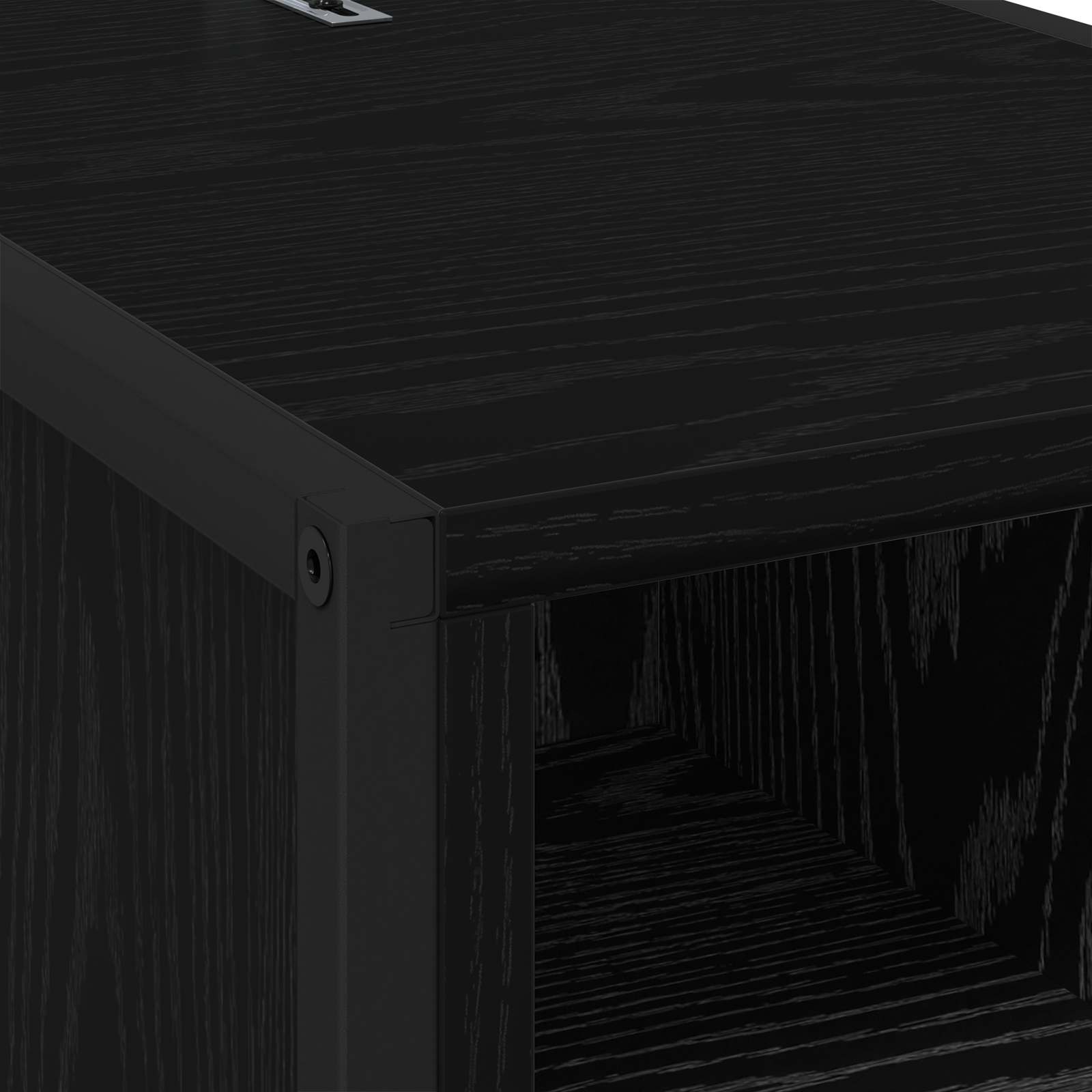 Nachttisch 2 pcs Schwarz Eichen-Optik 39,5 x 30 x 50 cm