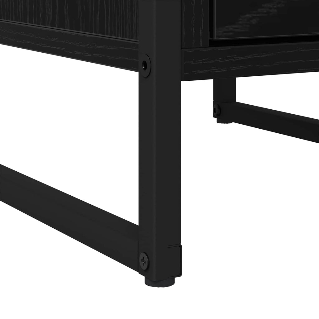 Nachttisch 2 pcs Schwarz Eichen-Optik 39,5 x 30 x 50 cm