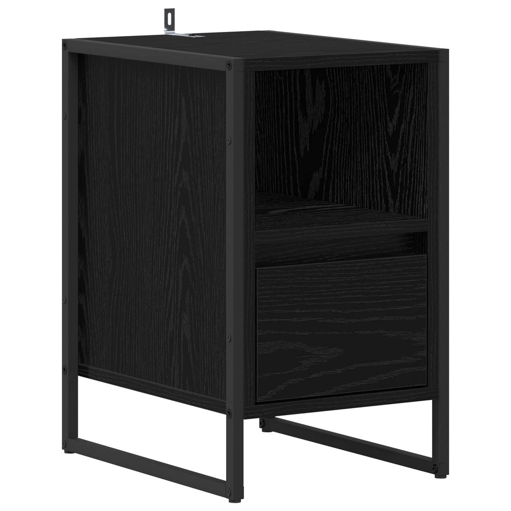 Nachttisch 2 pcs Schwarz Eichen-Optik 39,5 x 30 x 50 cm