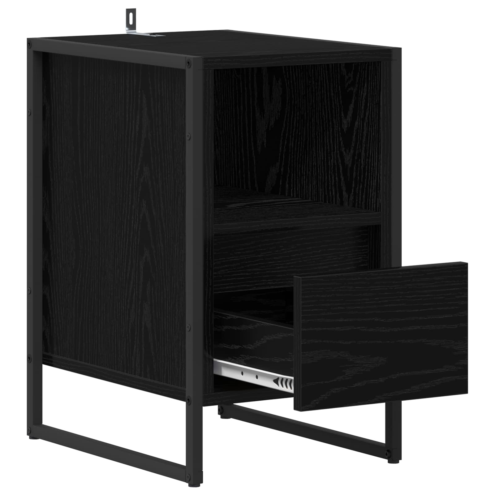 Nachttisch 2 pcs Schwarz Eichen-Optik 39,5 x 30 x 50 cm