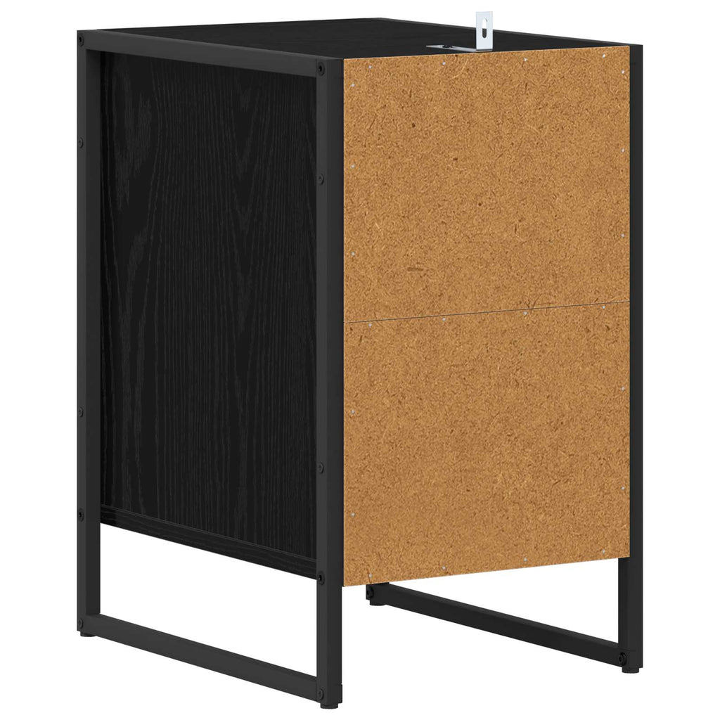 Nachttisch 2 pcs Schwarz Eichen-Optik 39,5 x 30 x 50 cm