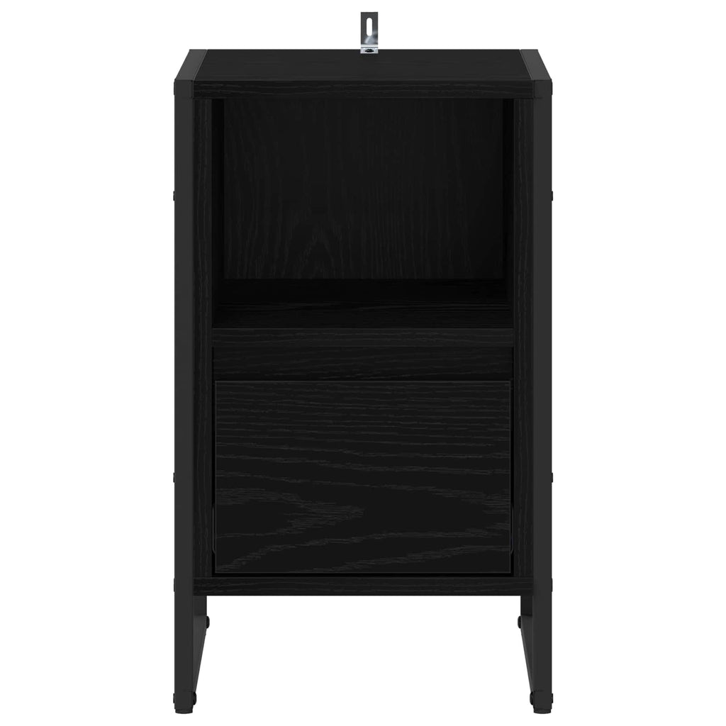 Nachttisch 2 pcs Schwarz Eichen-Optik 39,5 x 30 x 50 cm