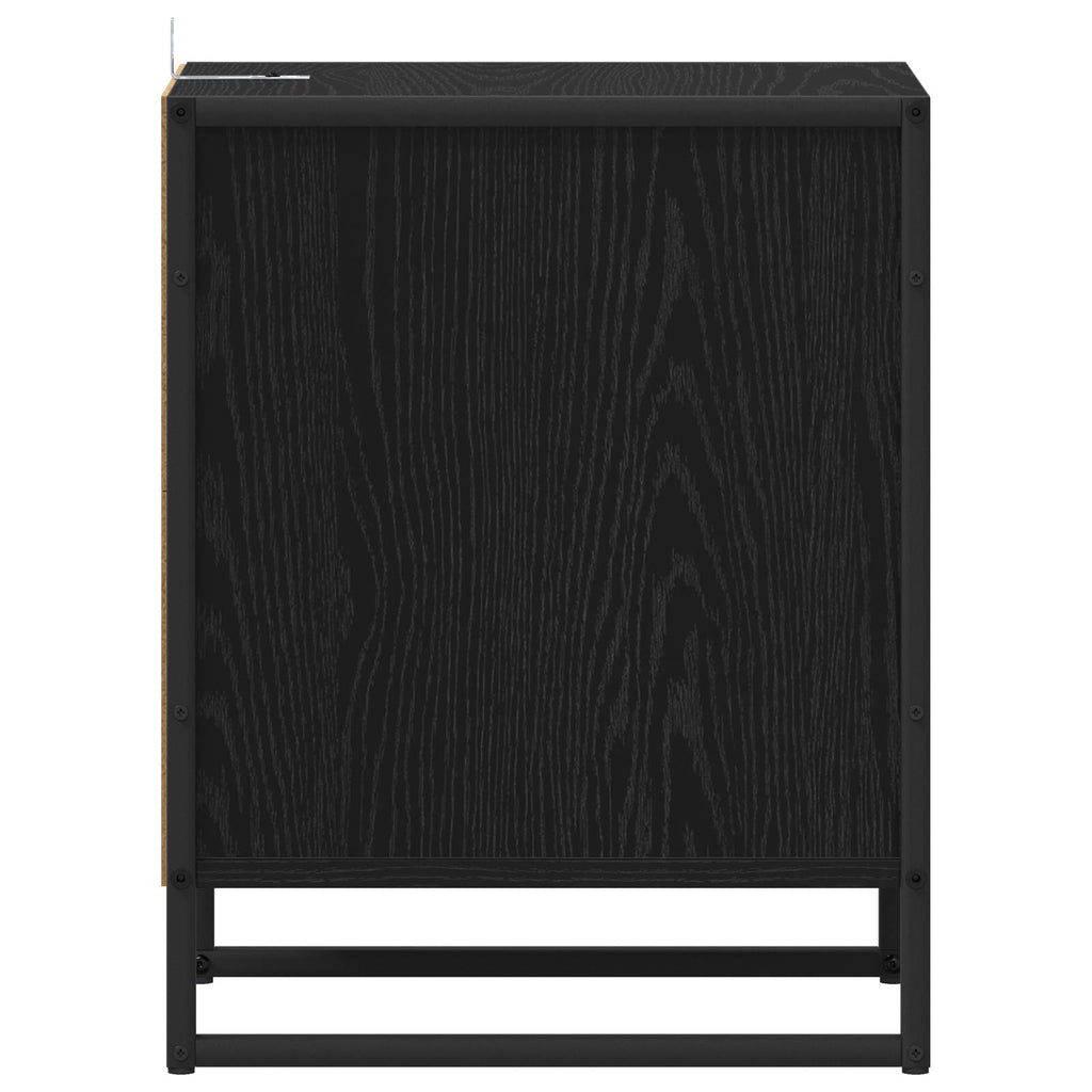 Nachttisch 2 pcs Schwarz Eichen-Optik 39,5 x 30 x 50 cm
