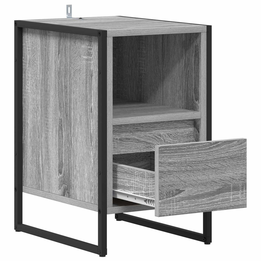 Nachttisch 2 pcs Graues Sonoma 39,5 x 30 x 50 cm Holzwerkstoff