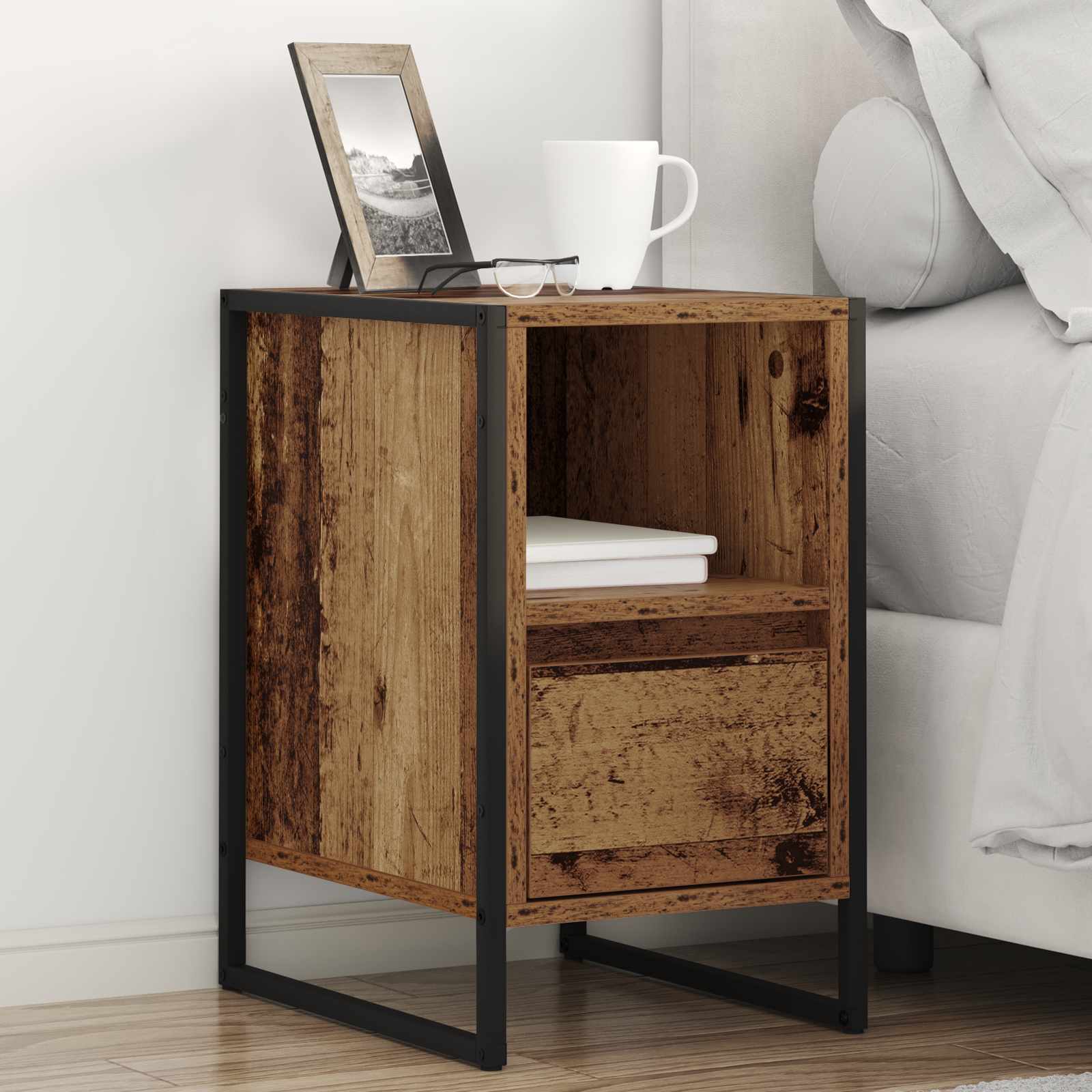 Nachttisch 2 pcs Altholz 39,5 x 30 x 50 cm Holzwerkstoff