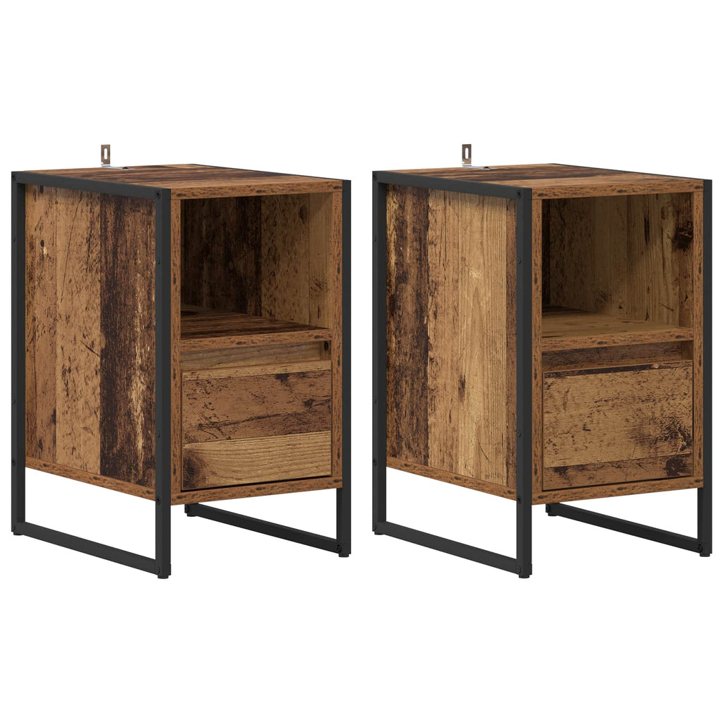 Nachttisch 2 pcs Altholz 39,5 x 30 x 50 cm Holzwerkstoff