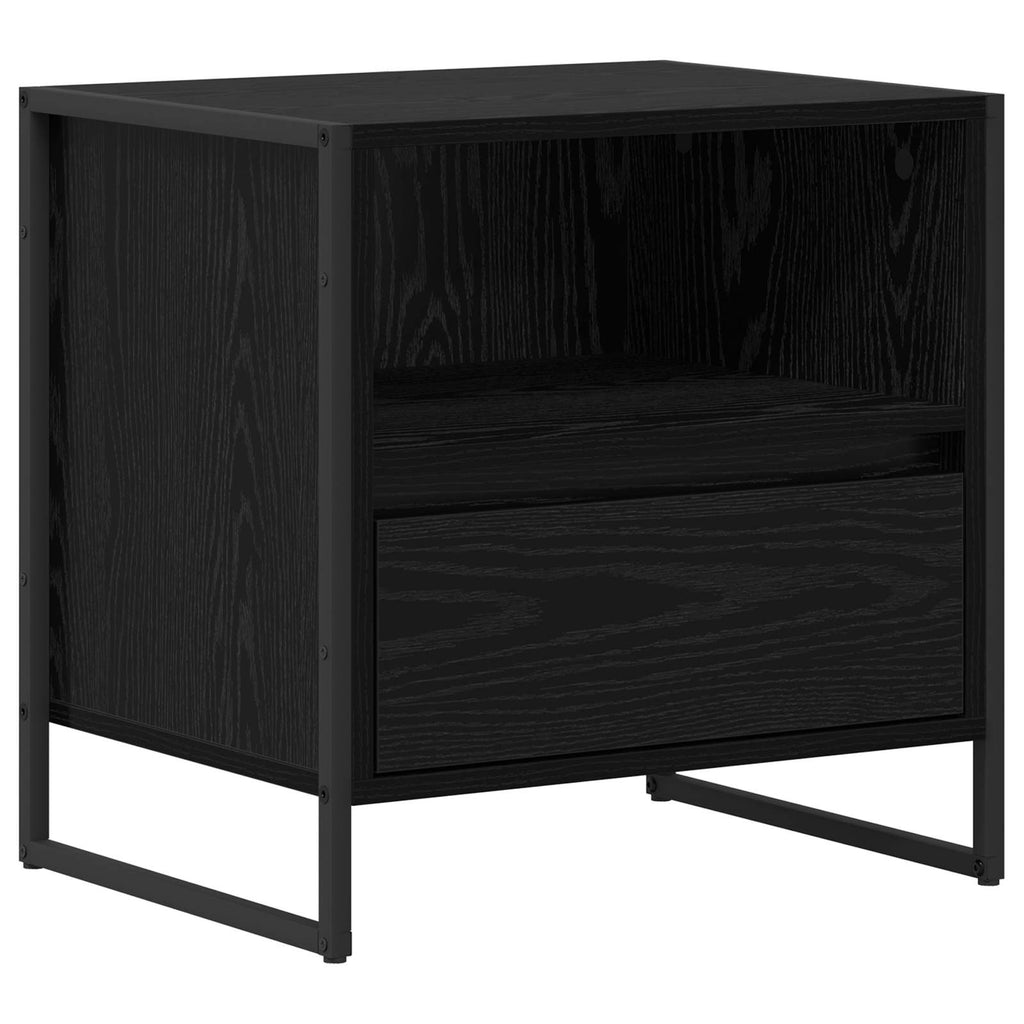 Nachttisch 2 pcs Schwarz Eichen-Optik 50 x 39,5 x 50 cm