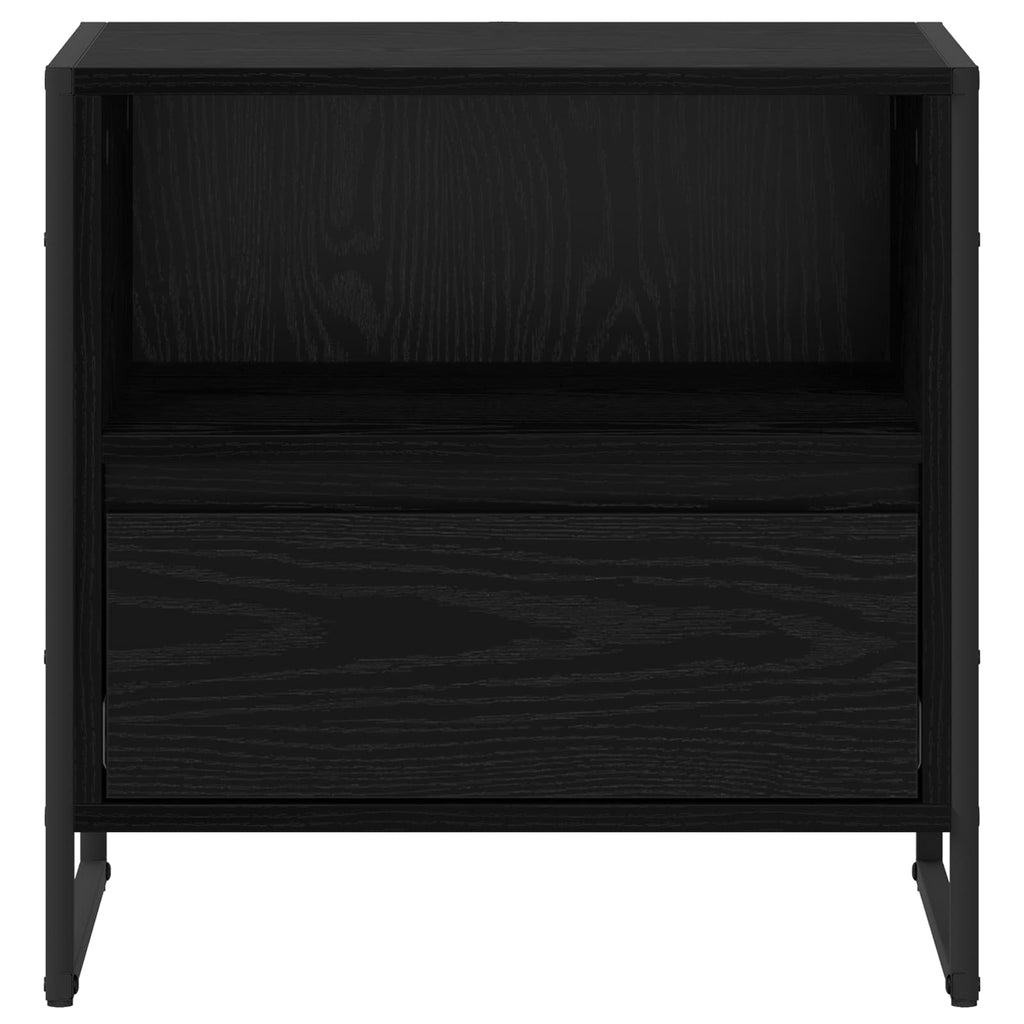 Nachttisch 2 pcs Schwarz Eichen-Optik 50 x 39,5 x 50 cm