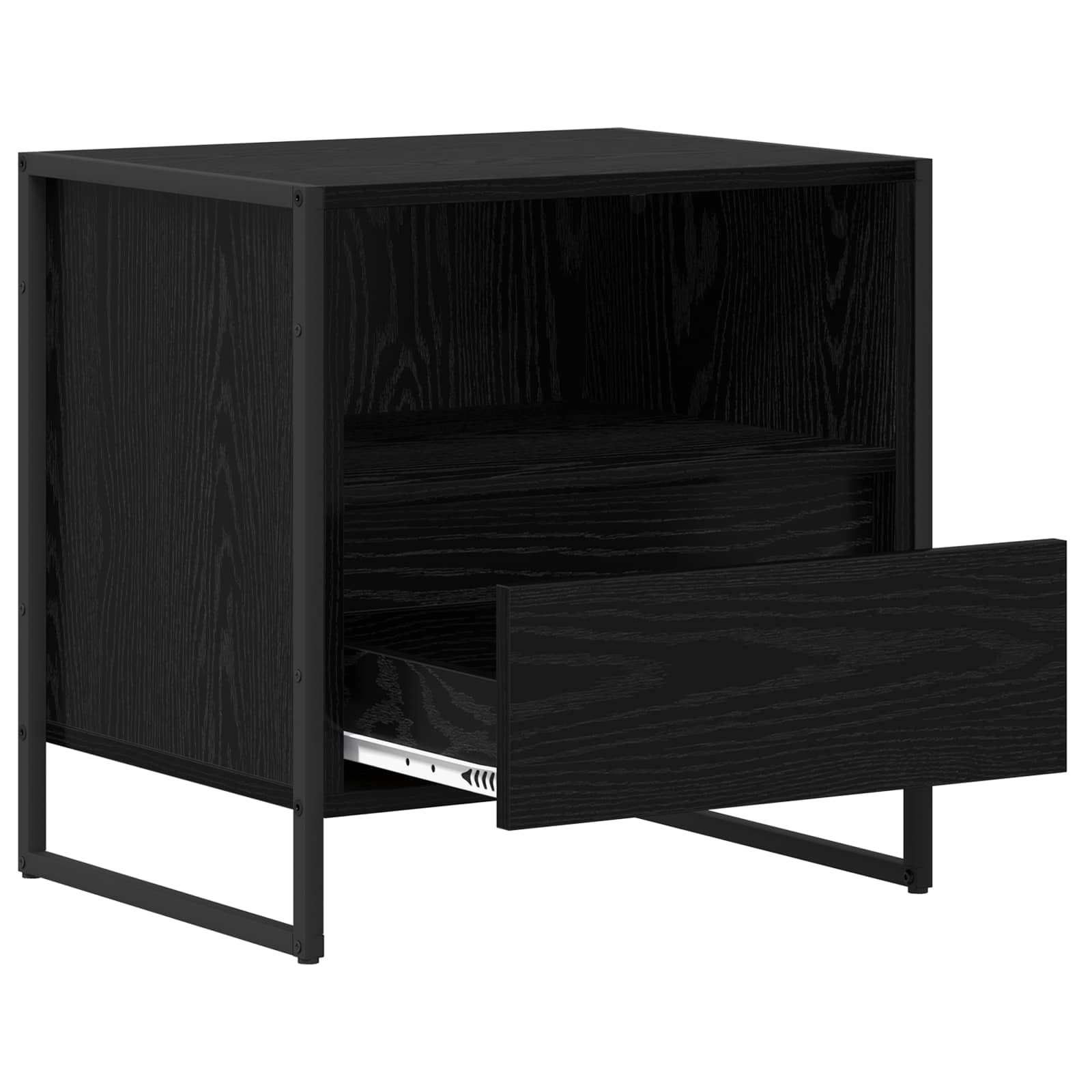 Nachttisch 2 pcs Schwarz Eichen-Optik 50 x 39,5 x 50 cm