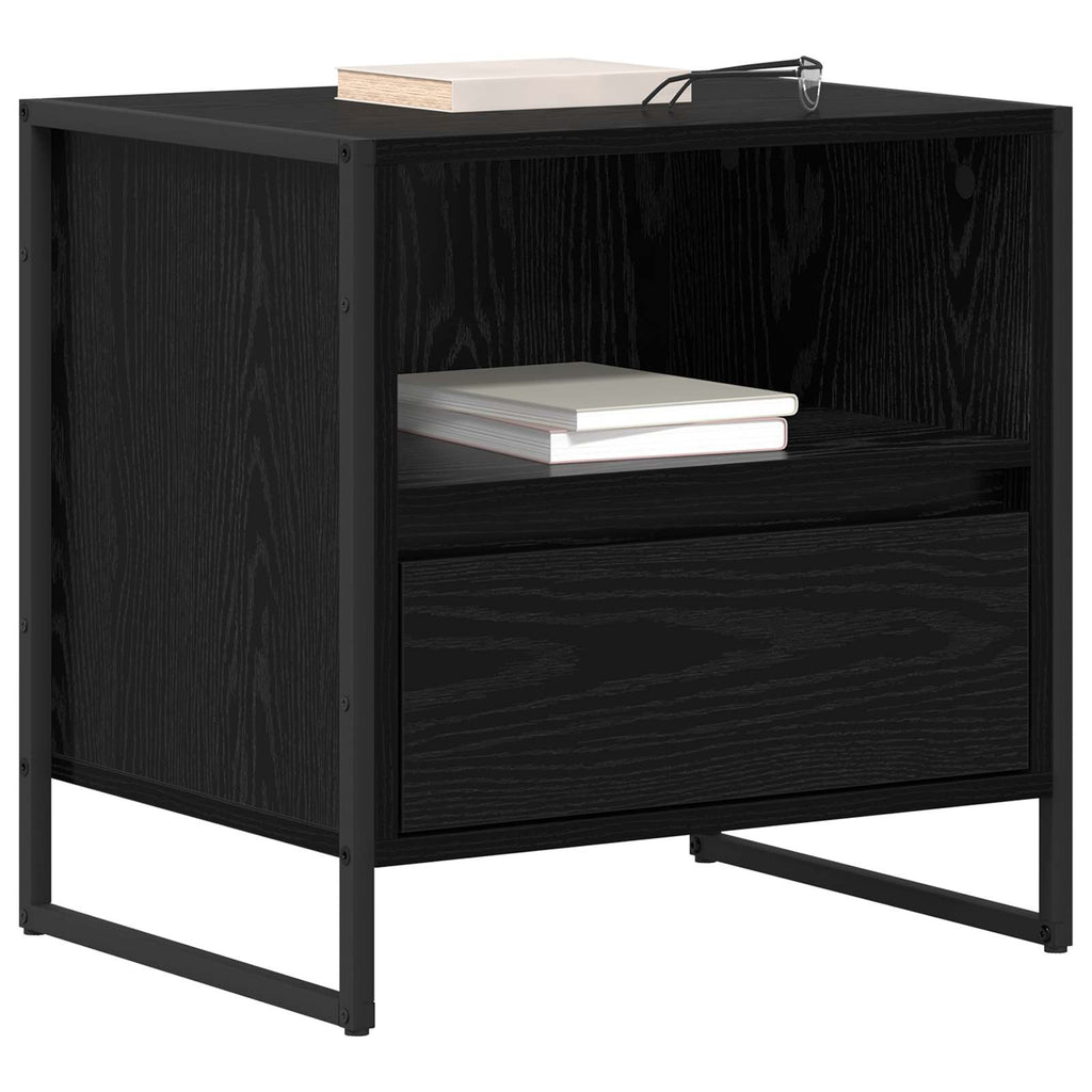 Nachttisch 2 pcs Schwarz Eichen-Optik 50 x 39,5 x 50 cm