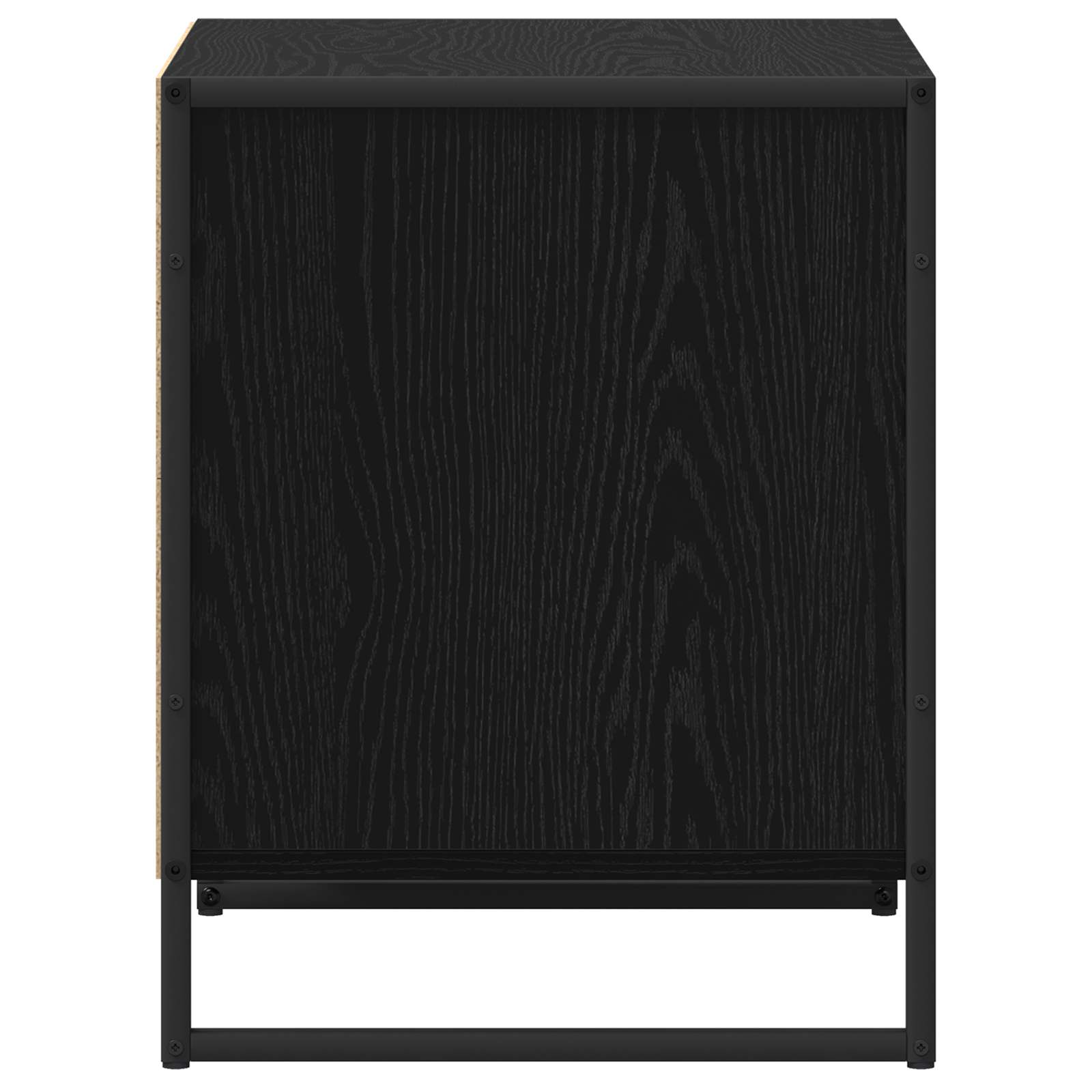 Nachttisch 2 pcs Schwarz Eichen-Optik 50 x 39,5 x 50 cm
