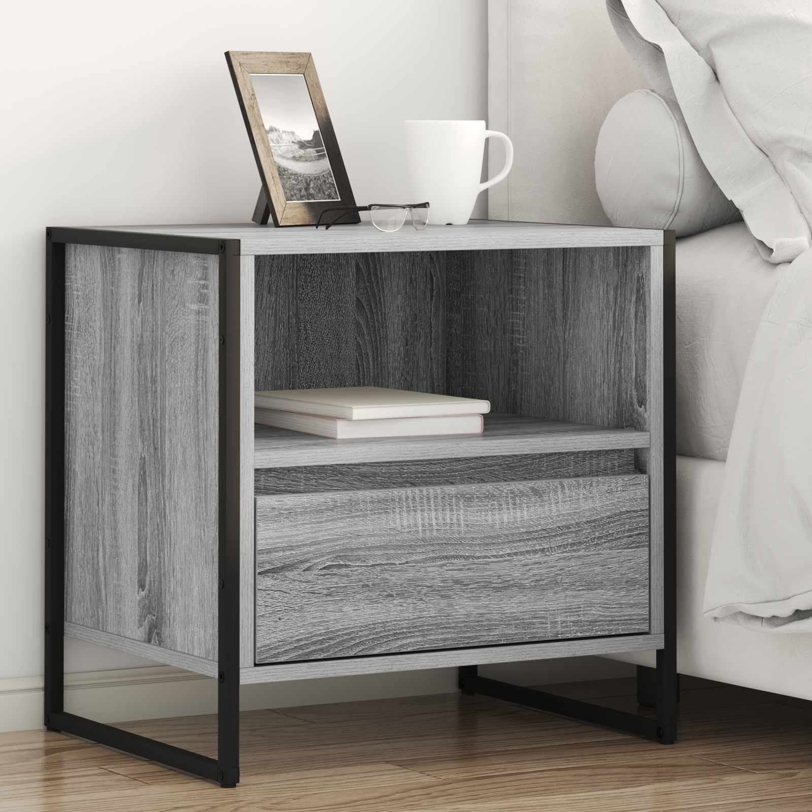 Nachttisch 2 pcs Graues Sonoma 50 x 39,5 x 50 cm Holzwerkstoff