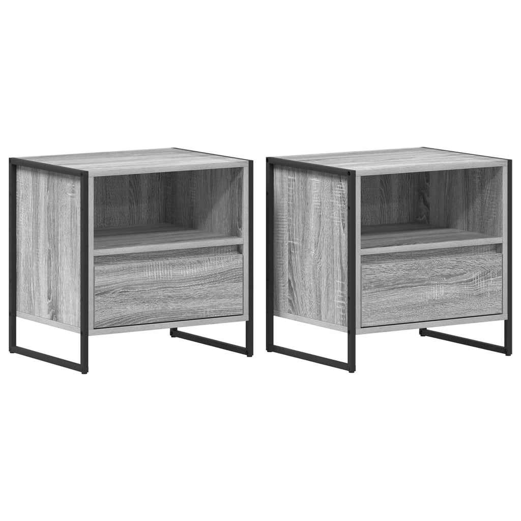 Nachttisch 2 pcs Graues Sonoma 50 x 39,5 x 50 cm Holzwerkstoff