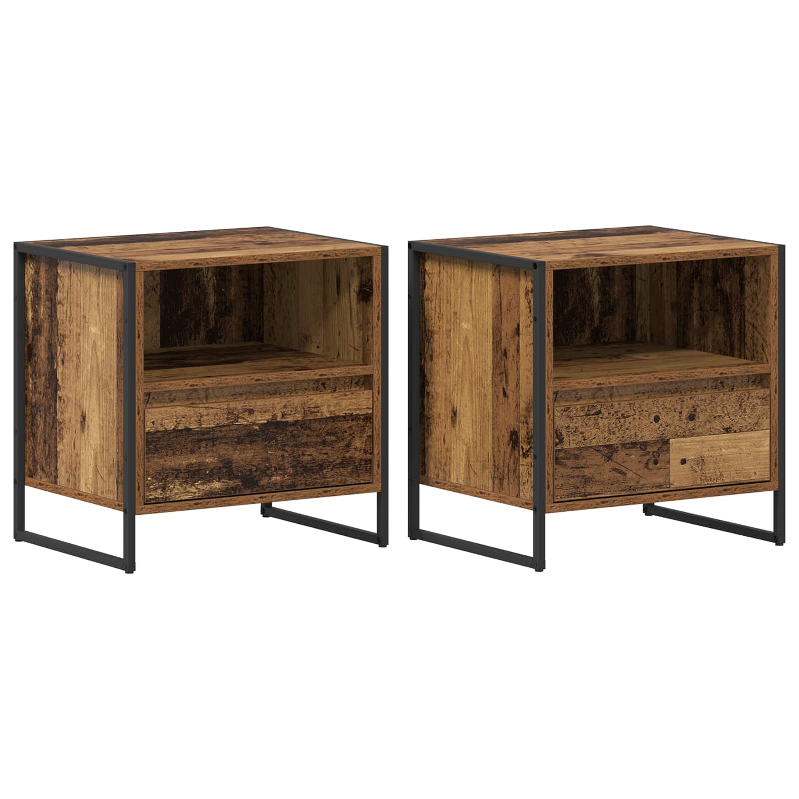 Nachttisch 2 pcs Altholz 50 x 39,5 x 50 cm Holzwerkstoff