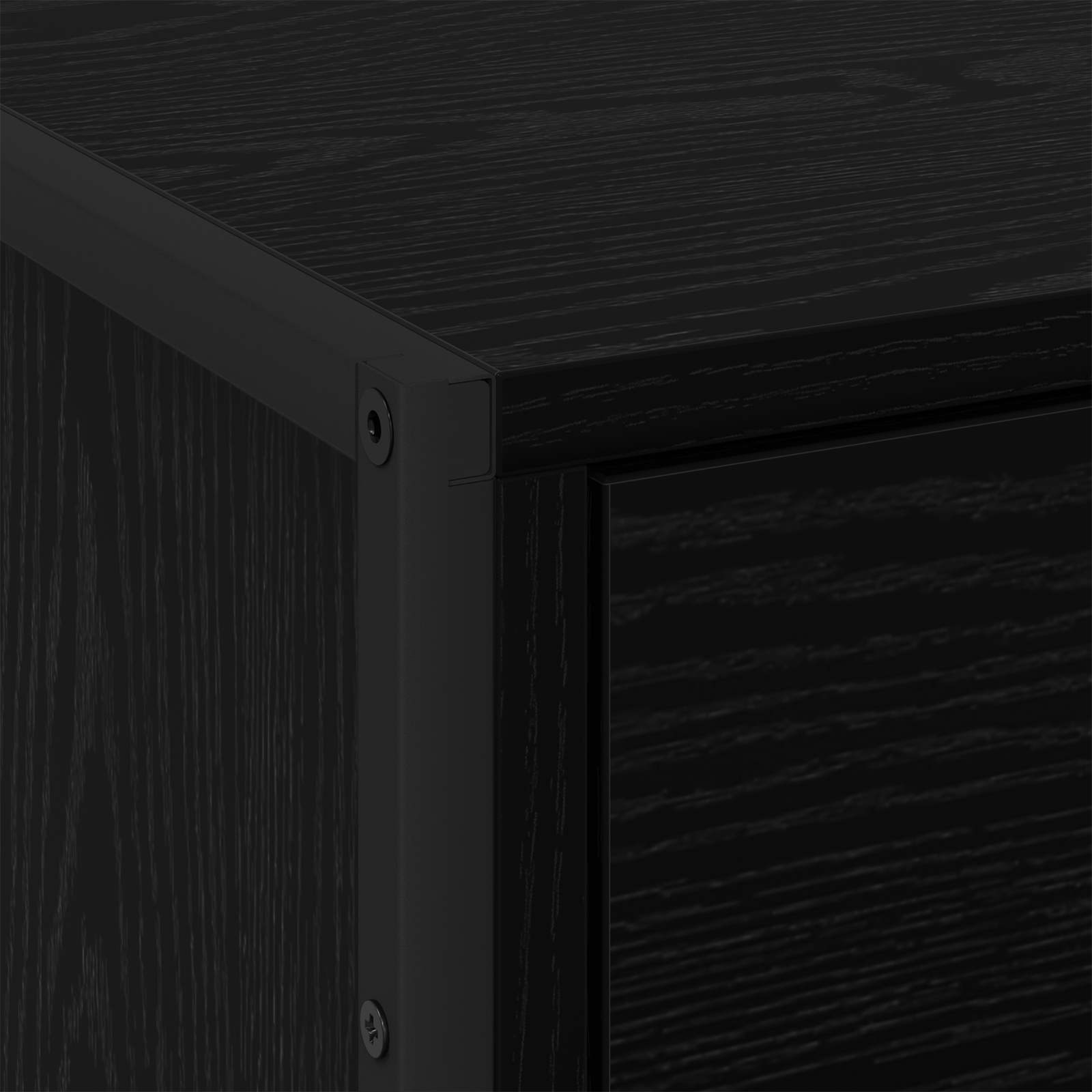 Nachttisch 2 pcs Schwarz Eichen-Optik 50 x 39,5 x 50 cm