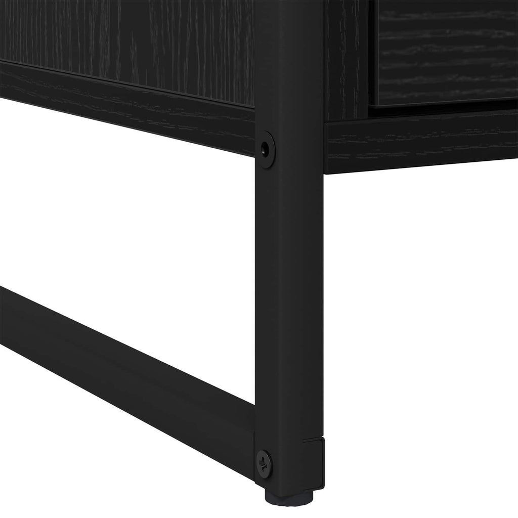 Nachttisch 2 pcs Schwarz Eichen-Optik 50 x 39,5 x 50 cm