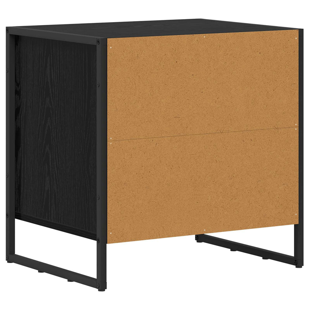 Nachttisch 2 pcs Schwarz Eichen-Optik 50 x 39,5 x 50 cm