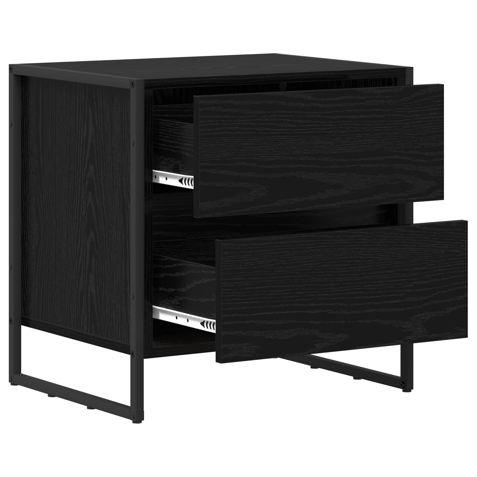 Nachttisch 2 pcs Schwarz Eichen-Optik 50 x 39,5 x 50 cm