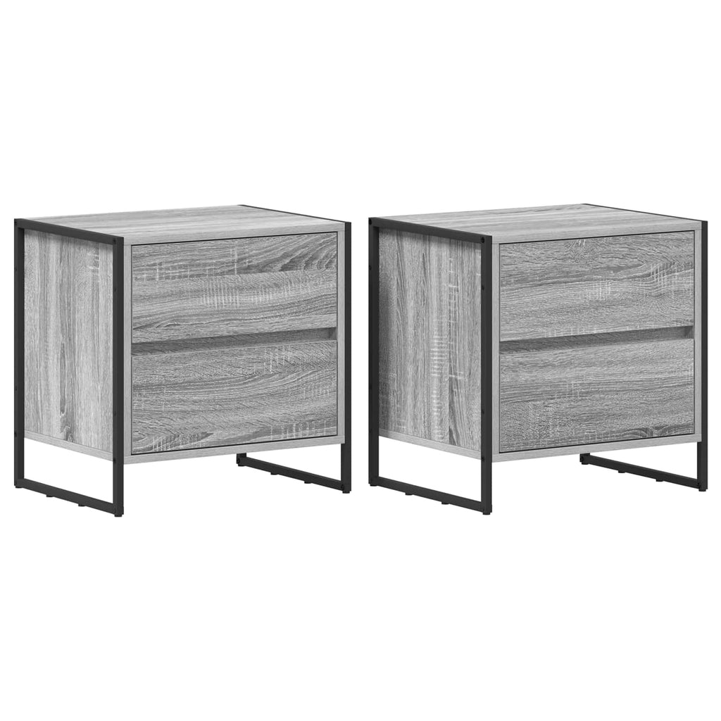 Nachttisch 2 pcs Graues Sonoma 50 x 39,5 x 50 cm Holzwerkstoff