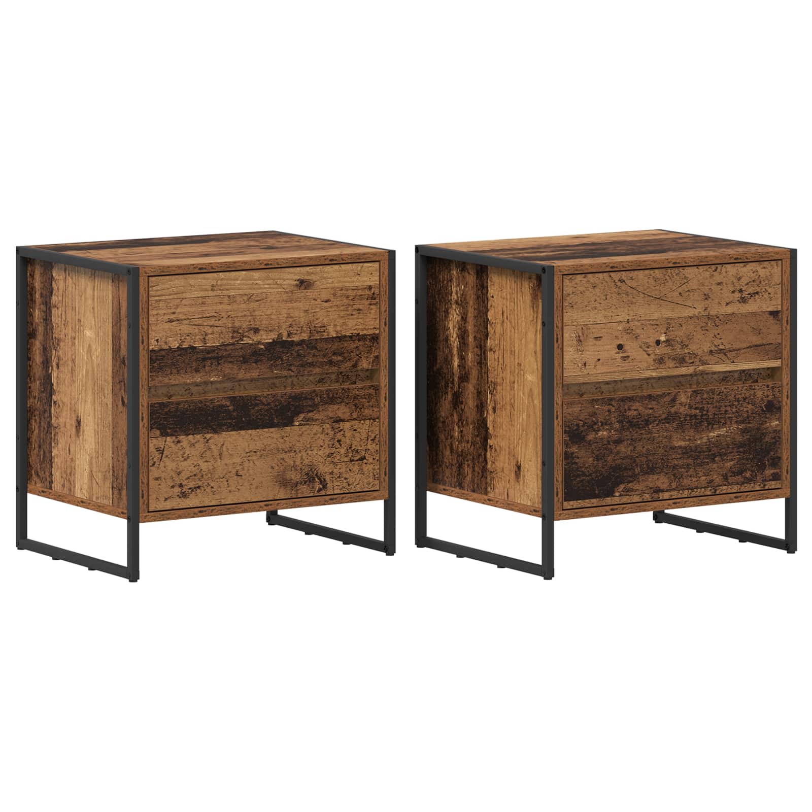 Nachttisch 2 pcs Altholz 50 x 39,5 x 50 cm Holzwerkstoff