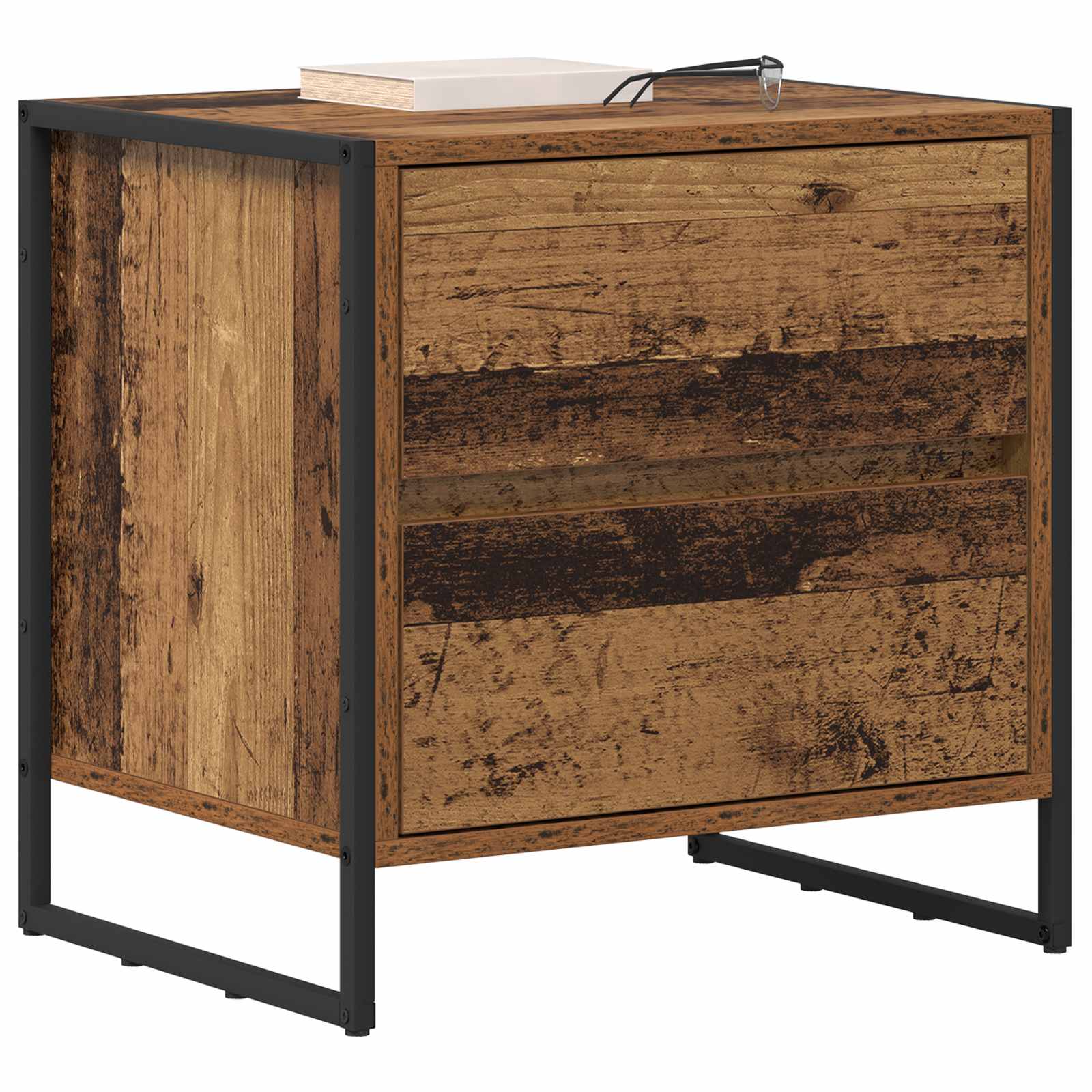 Nachttisch 2 pcs Altholz 50 x 39,5 x 50 cm Holzwerkstoff