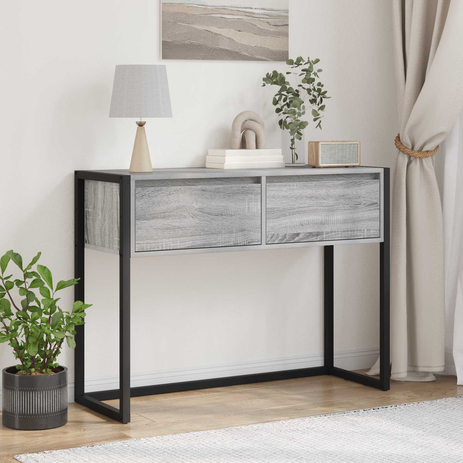 Beistelltisch Graues Sonoma 100 x 36 x 75 cm Holzwerkstoff