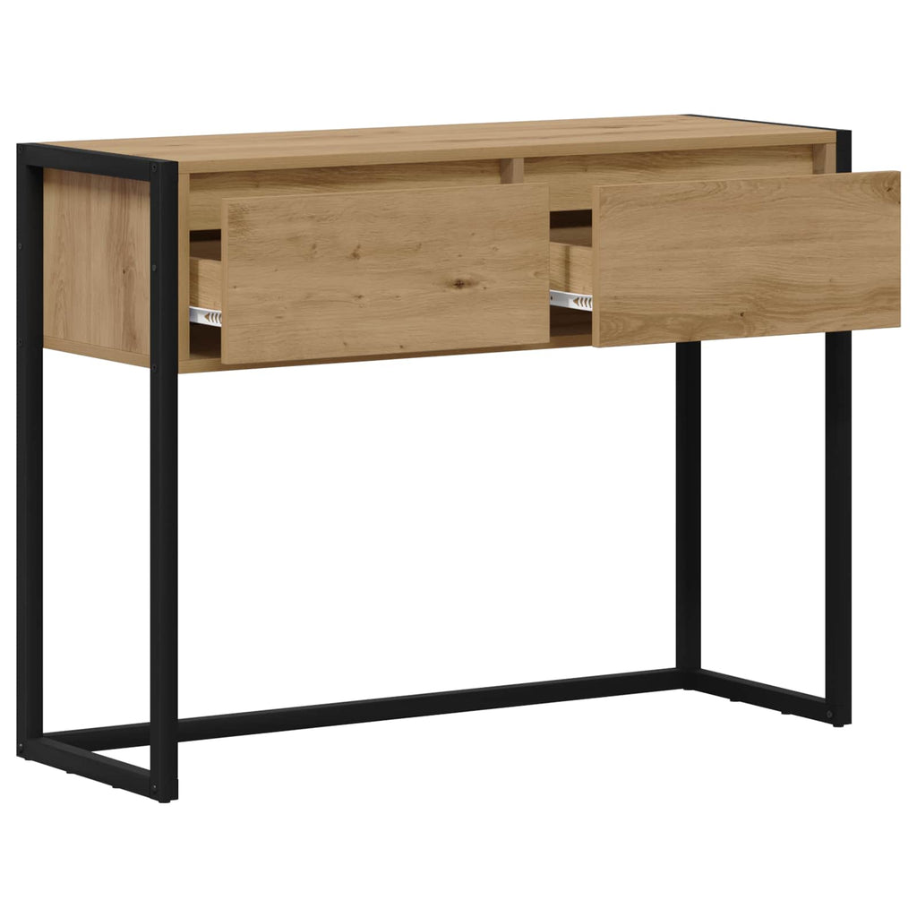 Beistelltisch mit Speicher Kunsthandwerk Eiche 100 x 36 x 75 cm