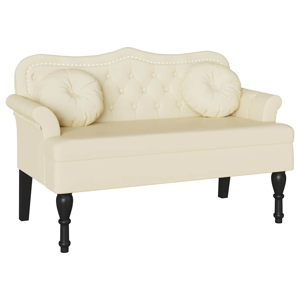 Chesterfield Bank Creme 120,5 x 65 x 75 cm Kunstleder