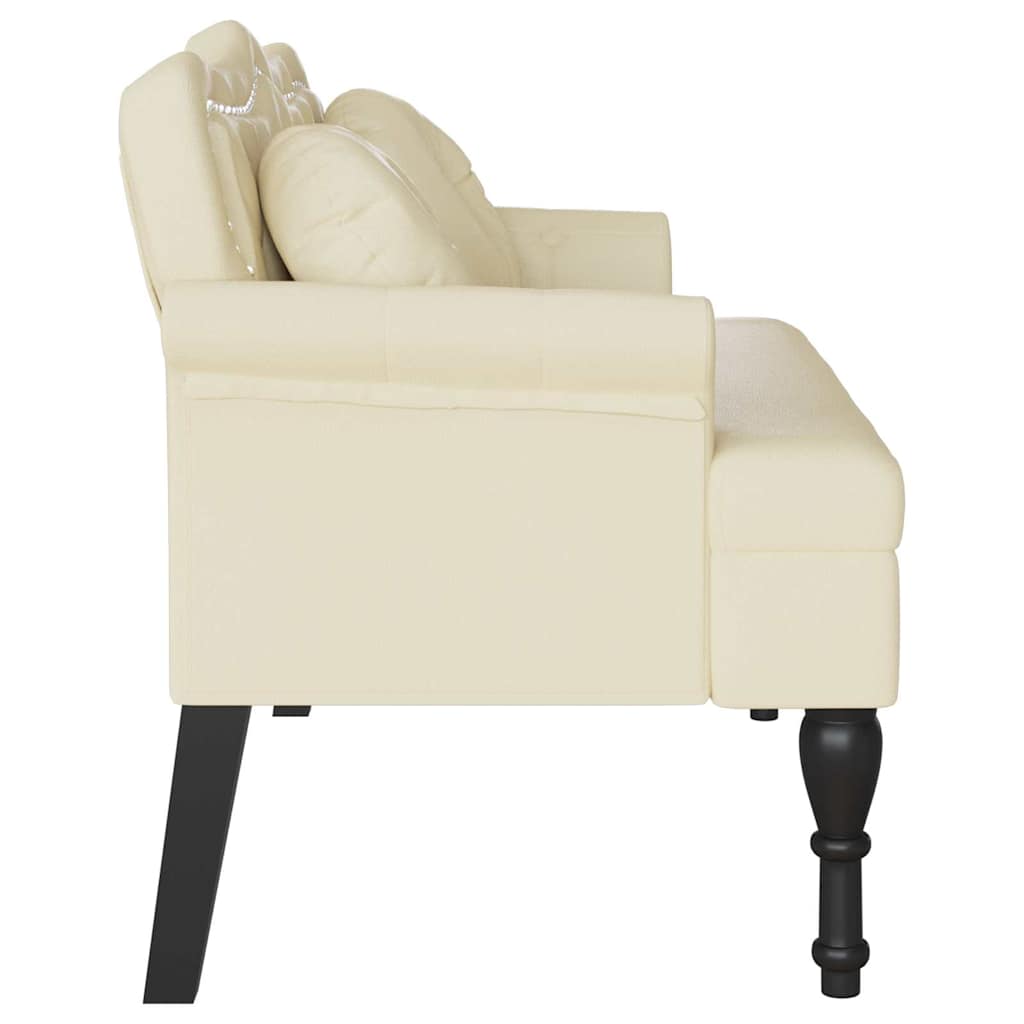 Chesterfield Bank Creme 120,5 x 65 x 75 cm Kunstleder